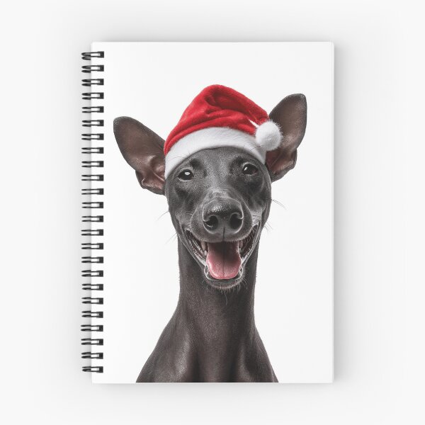 Item preview, Cute Xoloitzcuintli dog Christmas Art — Mexican hairless dog Wearing Santa Hat designed and sold by LazyOwlStore.