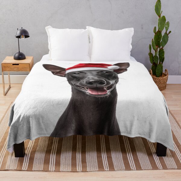 Item preview, Cute Xoloitzcuintli dog Christmas Art — Mexican hairless dog Wearing Santa Hat designed and sold by LazyOwlStore.