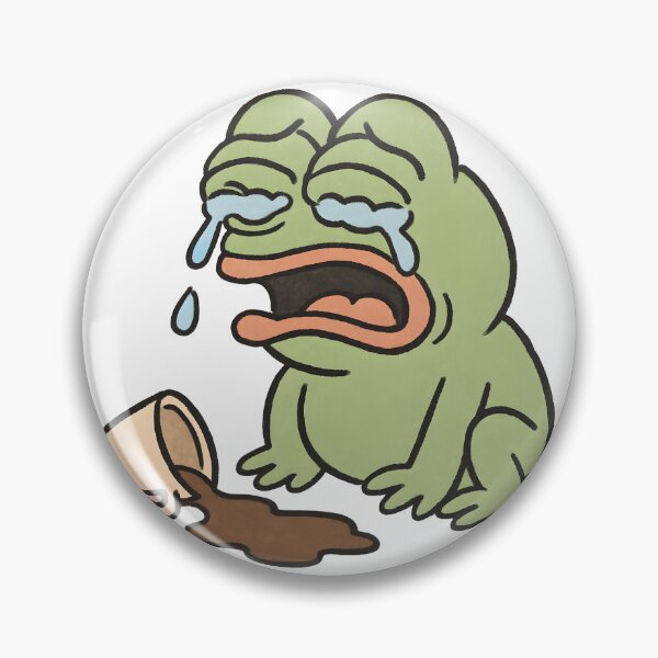 Item preview, Sad Frog Crying Over Spilled Beverage — Funny Relatable Sticker designed and sold by Geafixy.