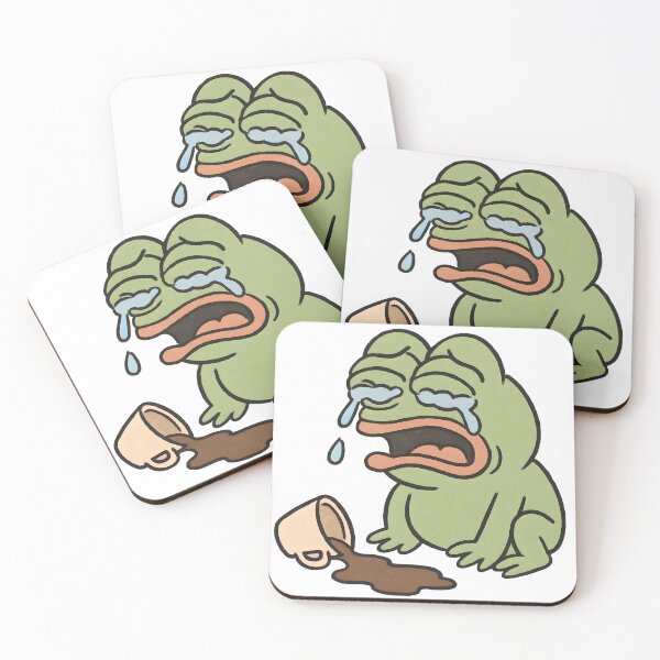 Item preview, Sad Frog Crying Over Spilled Beverage — Funny Relatable Sticker designed and sold by Geafixy.