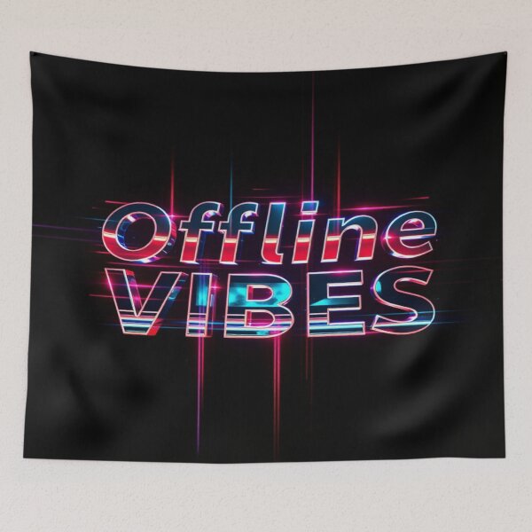 Item preview, Offline Vibes – Retro Chrome Glitch Art Y2K Design designed and sold by CMdigit.