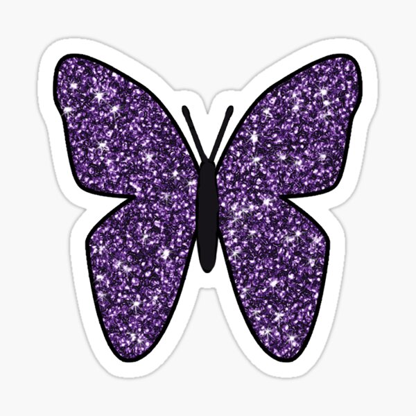 Glitter Purple Butterfly Sticker