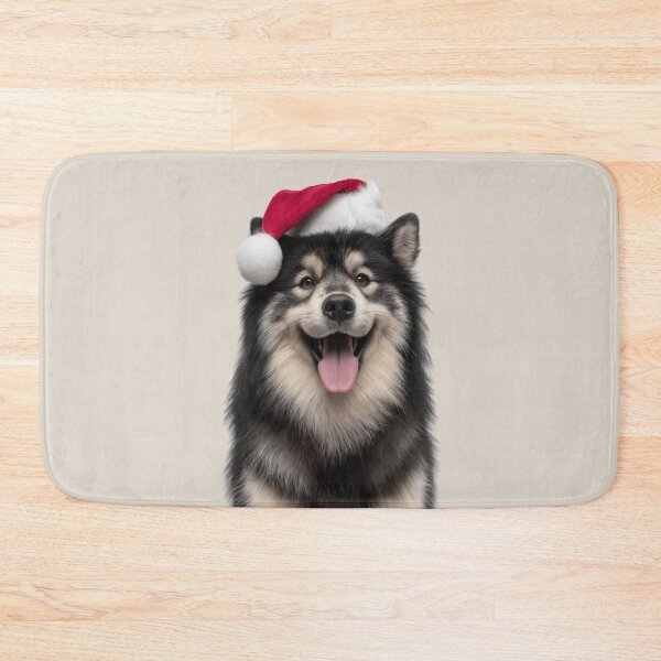 Item preview, Cute Finnish Lapphund Christmas Art — Lappie dog Wearing Santa Hat designed and sold by LazyOwlStore.