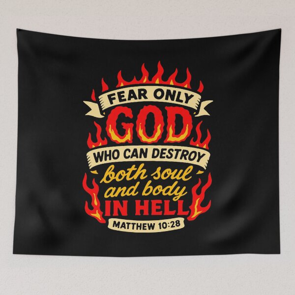 Item preview, Matthew 10:28 Fear Only God Who Can Destroy Both Soul And Body In Hell designed and sold by plushism.