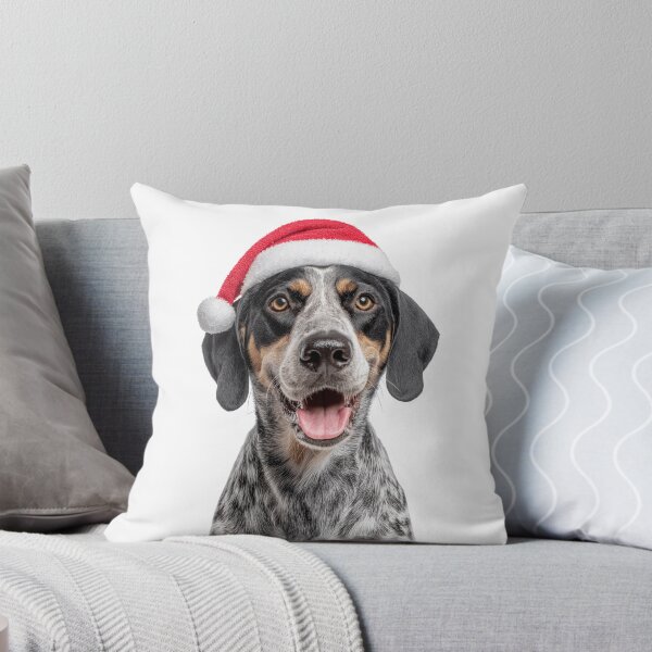 Item preview, Cute Bluetick Coonhound Christmas Art — Bluetick Coonhound Wearing Santa Hat designed and sold by LazyOwlStore.