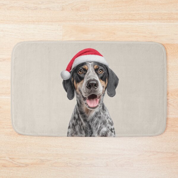 Item preview, Cute Bluetick Coonhound Christmas Art — Bluetick Coonhound Wearing Santa Hat designed and sold by LazyOwlStore.