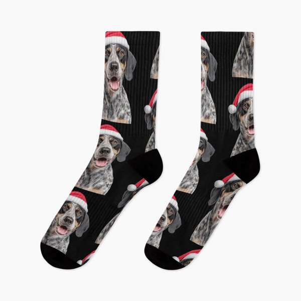Item preview, Cute Bluetick Coonhound Christmas Art — Bluetick Coonhound Wearing Santa Hat designed and sold by LazyOwlStore.