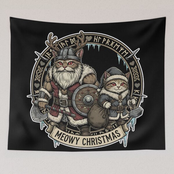 Item preview, Meowy Christmas Cute Viking Cat Santa Claus designed and sold by EXON-Publishing.
