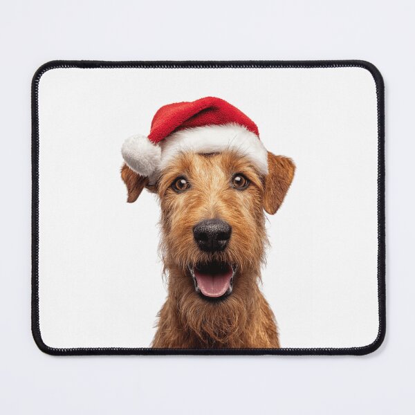 Item preview, Cute Irish Terrier Christmas Art — Irish Terrier Wearing Santa Hat designed and sold by LazyOwlStore.