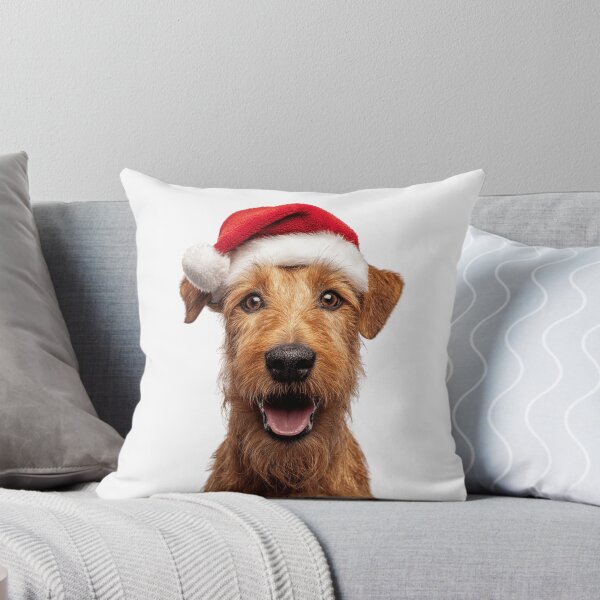 Item preview, Cute Irish Terrier Christmas Art — Irish Terrier Wearing Santa Hat designed and sold by LazyOwlStore.