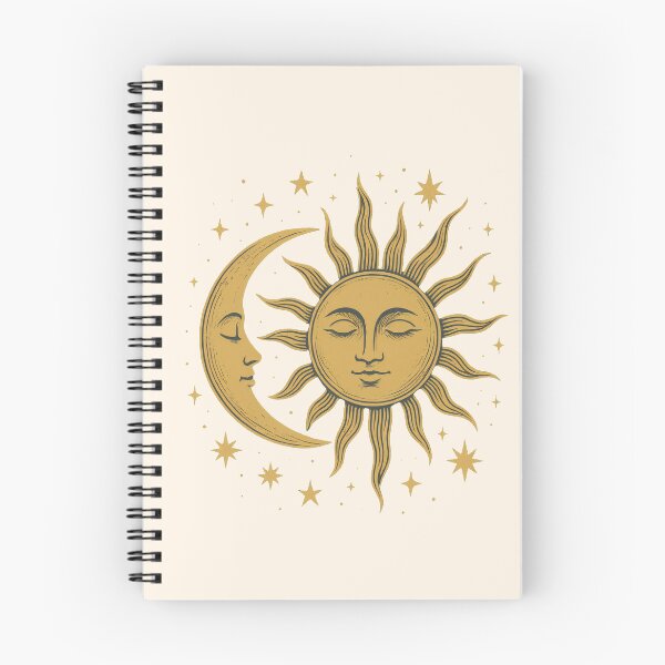 Artikelvorschau, Vintage-Himmelsmotiv: Sonne und Mond – Mystische Boho-Kunst entworfen und verkauft von Ombrya.