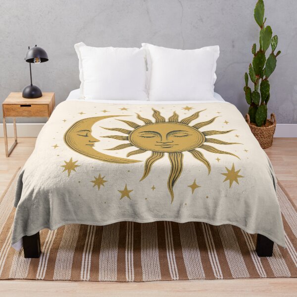 Item preview, Vintage Celestial Sun and Moon – Boho Mystic Art designed and sold by Ombrya.