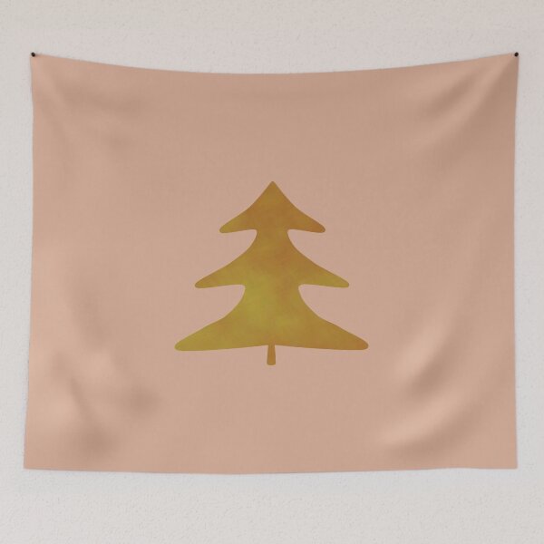 Item preview, Golden Pine Tree on creme - Calm, Sensory-Friendly designed and sold by CreaTwinkles.