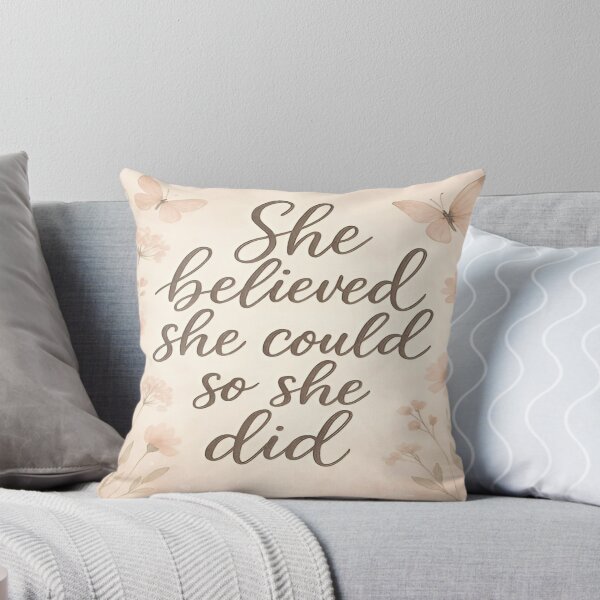 Item preview, She Believed She Could So She Did - Floral Inspirational Art designed and sold by EchoAesthetics.