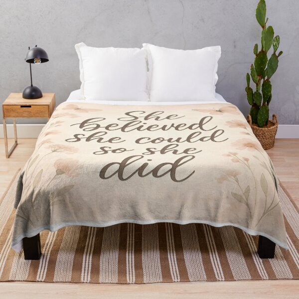 Item preview, She Believed She Could So She Did - Floral Inspirational Art designed and sold by EchoAesthetics.