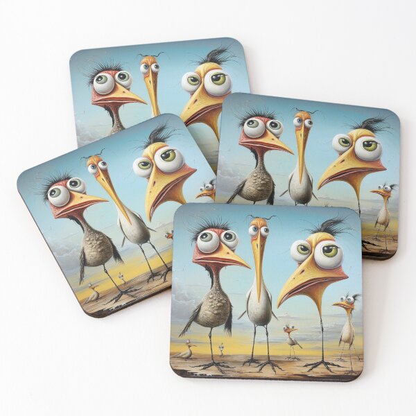 Item preview, Surreal group of birds standing, bizarre, peculiar, humorous designed and sold by G-M-Designs.