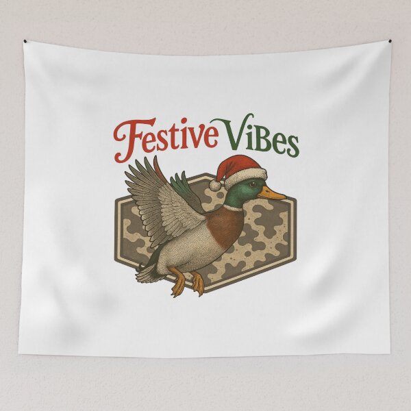 Item preview, Festive Vibes Duck Christmas Design – Funny Holiday Mallard Hunting Art designed and sold by Sonchai Paladsai.