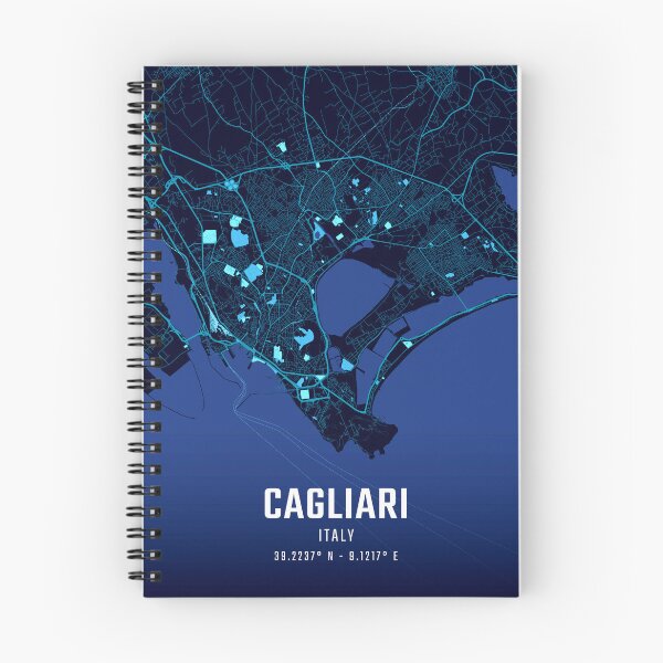 Item preview, Cagliari Midnight City Map designed and sold by HomeLivingCo.