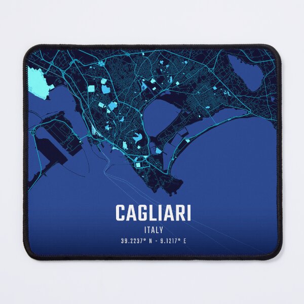 Item preview, Cagliari Midnight City Map designed and sold by HomeLivingCo.