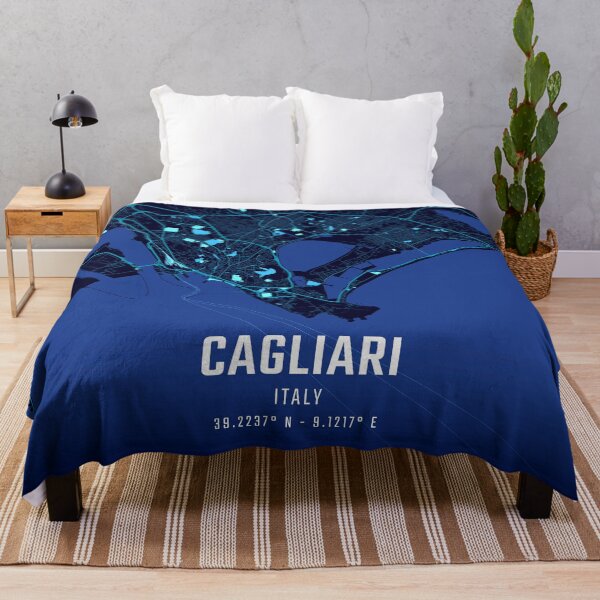 Item preview, Cagliari Midnight City Map designed and sold by HomeLivingCo.