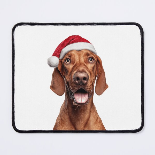 Item preview, Cute Redbone Coonhound Christmas Art — Redbone Coonhound Wearing Santa Hat designed and sold by LazyOwlStore.