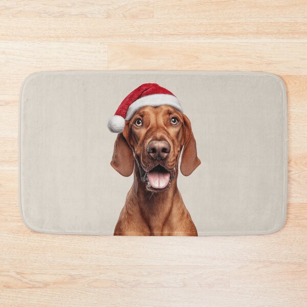 Item preview, Cute Redbone Coonhound Christmas Art — Redbone Coonhound Wearing Santa Hat designed and sold by LazyOwlStore.