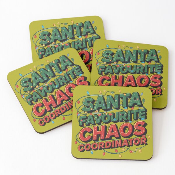 Item preview, Santa’s Favourite Chaos Coordinator – Funny Christmas Quote Retro Typography Design designed and sold by ArtBySylvia.