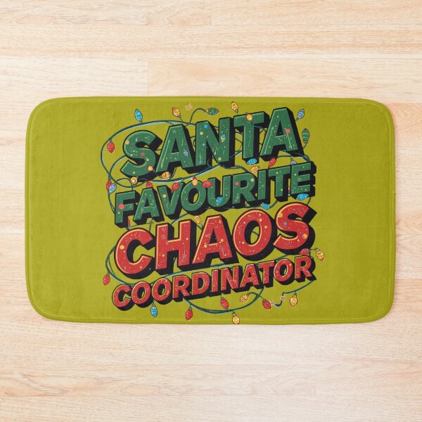 Item preview, Santa’s Favourite Chaos Coordinator – Funny Christmas Quote Retro Typography Design designed and sold by ArtBySylvia.