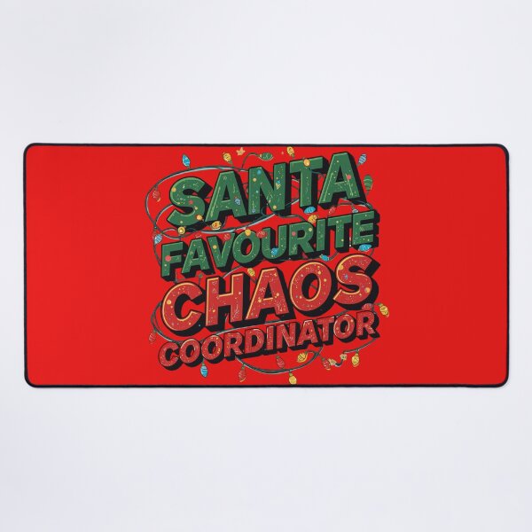 Item preview, Santa’s Favourite Chaos Coordinator – Funny Christmas Quote Retro Typography Design designed and sold by ArtBySylvia.