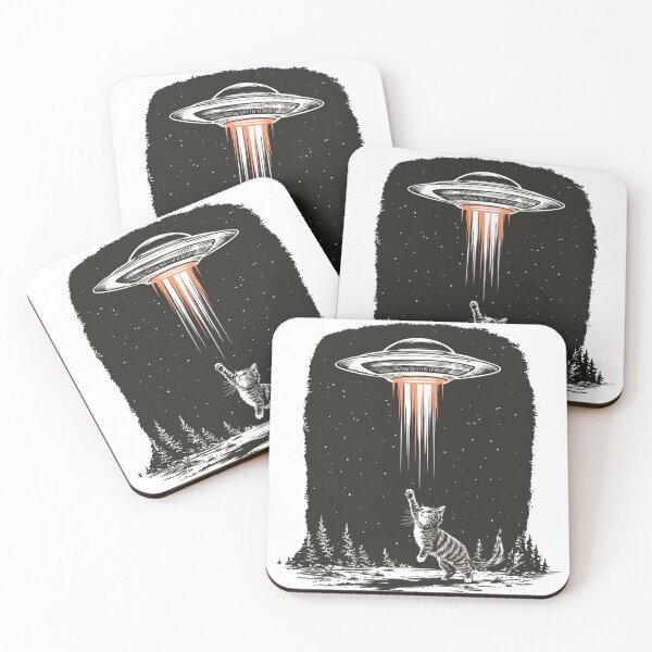 Item preview, Alien UFO Beaming Up a Cat Vintage Retro designed and sold by Jcat7.
