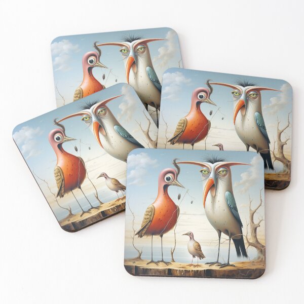 Item preview, Surreal group of birds standing, bizarre, peculiar, humorous designed and sold by G-M-Designs.