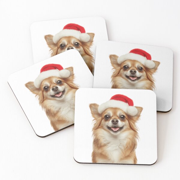 Item preview, Cute Russian Toy dog Christmas Art — Russian Toy dog Wearing Santa Hat designed and sold by LazyOwlStore.