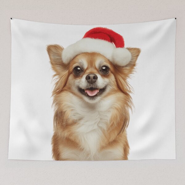 Item preview, Cute Russian Toy dog Christmas Art — Russian Toy dog Wearing Santa Hat designed and sold by LazyOwlStore.