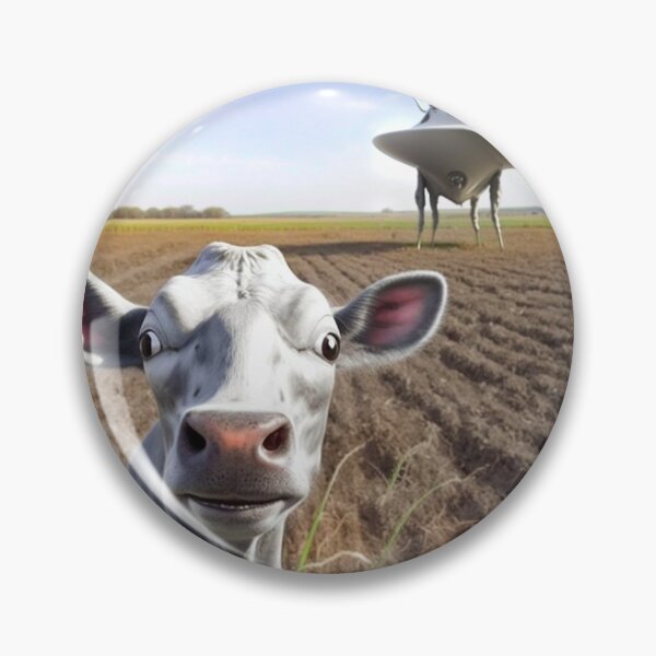 Item preview, Cow Takes Selfie - ALIENS and COWS - UFO humor  designed and sold by CleverCulture.