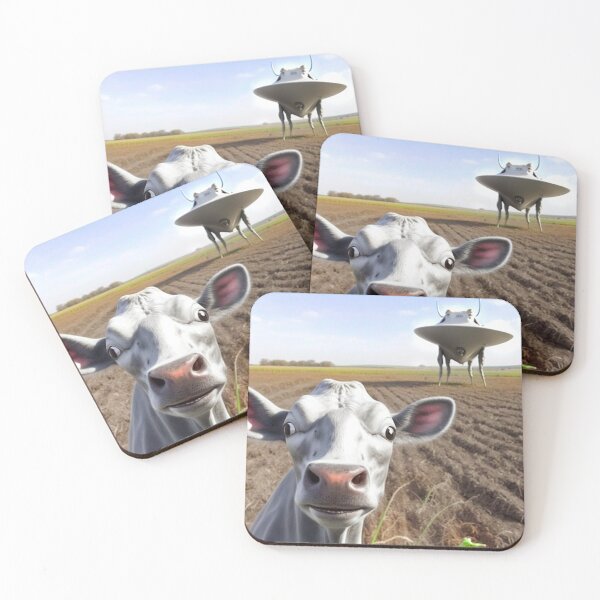Item preview, Cow Takes Selfie - ALIENS and COWS - UFO humor  designed and sold by CleverCulture.