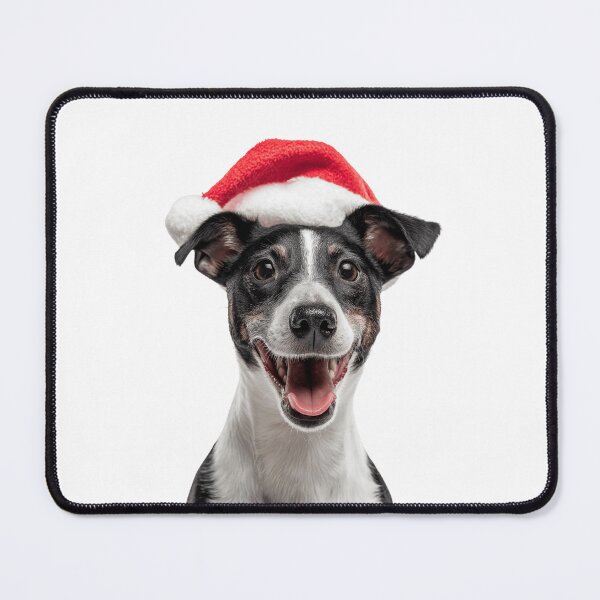Item preview, Cute Smooth Fox Terrier Christmas Art — Foxie dog Wearing Santa Hat designed and sold by LazyOwlStore.