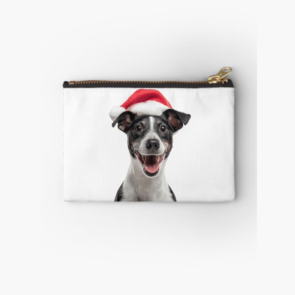Item preview, Cute Smooth Fox Terrier Christmas Art — Foxie dog Wearing Santa Hat designed and sold by LazyOwlStore.