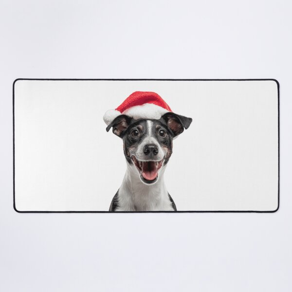 Item preview, Cute Smooth Fox Terrier Christmas Art — Foxie dog Wearing Santa Hat designed and sold by LazyOwlStore.