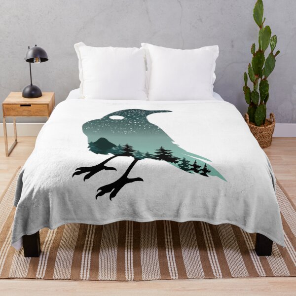 Item preview, Galaxy Raven Starry Night Bird designed and sold by MagnoliaLake.