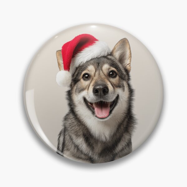 Item preview, Cute Swedish Vallhund Christmas Art — Swedish Shepherd Wearing Santa Hat designed and sold by LazyOwlStore.