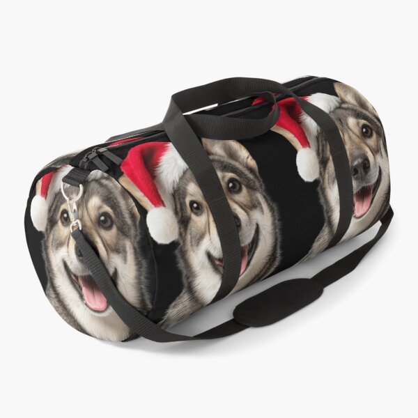 Item preview, Cute Swedish Vallhund Christmas Art — Swedish Shepherd Wearing Santa Hat designed and sold by LazyOwlStore.