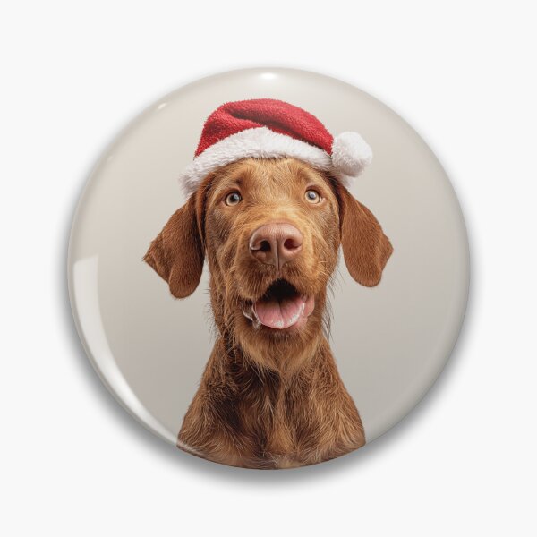 Item preview, Cute Wirehaired Vizsla Christmas Art — Wirehaired Vizsla Wearing Santa Hat designed and sold by LazyOwlStore.