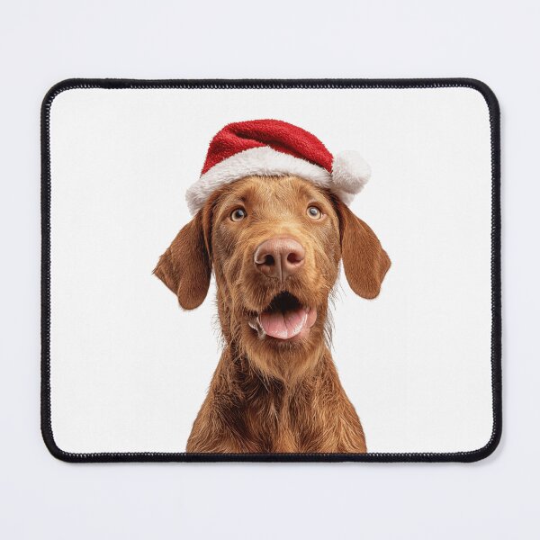 Item preview, Cute Wirehaired Vizsla Christmas Art — Wirehaired Vizsla Wearing Santa Hat designed and sold by LazyOwlStore.