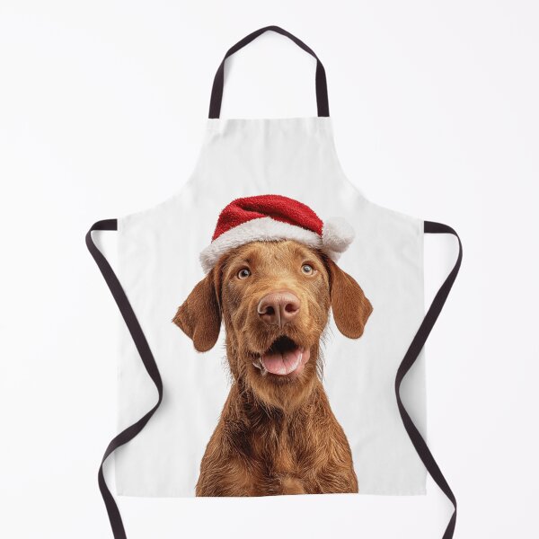 Item preview, Cute Wirehaired Vizsla Christmas Art — Wirehaired Vizsla Wearing Santa Hat designed and sold by LazyOwlStore.