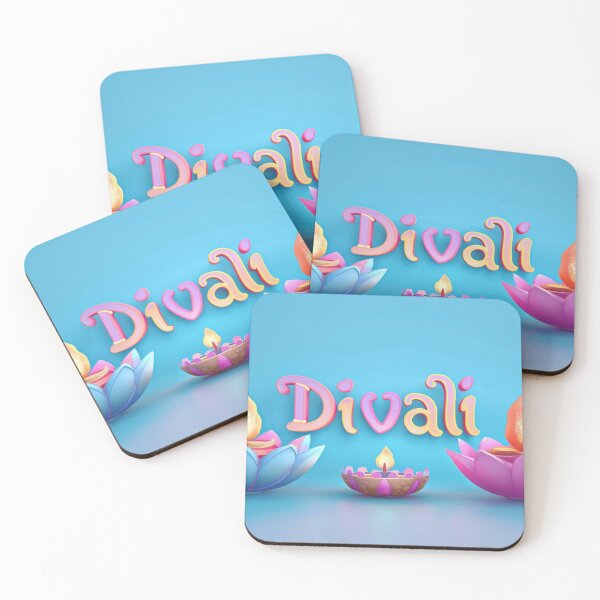 Item preview, Diwali candles in lotus shaped holders on blue background, Diwali celebration concept, AI Generated designed and sold by dvoevnore.