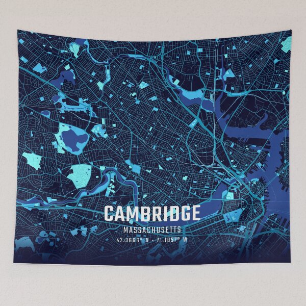 Item preview, Cambridge Massachusetts Midnight City Map designed and sold by HomeLivingCo.