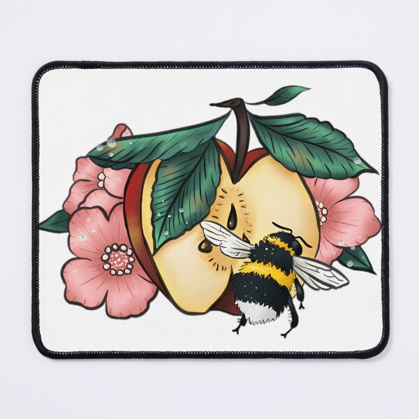 Item preview, Title: Apple Blossom and Bumblebee – Nature Harmony Illustration designed and sold by WebTucker.
