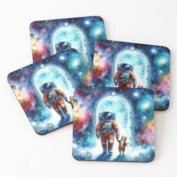 Item preview, "Cosmic Companions: Astronaut and Cat Portal Adventure" designed and sold by Dogandesighn.