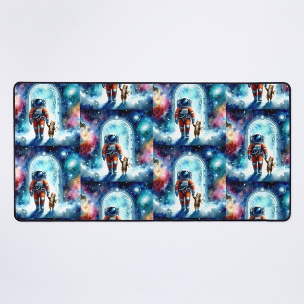 Item preview, "Cosmic Companions: Astronaut and Cat Portal Adventure" designed and sold by Dogandesighn.