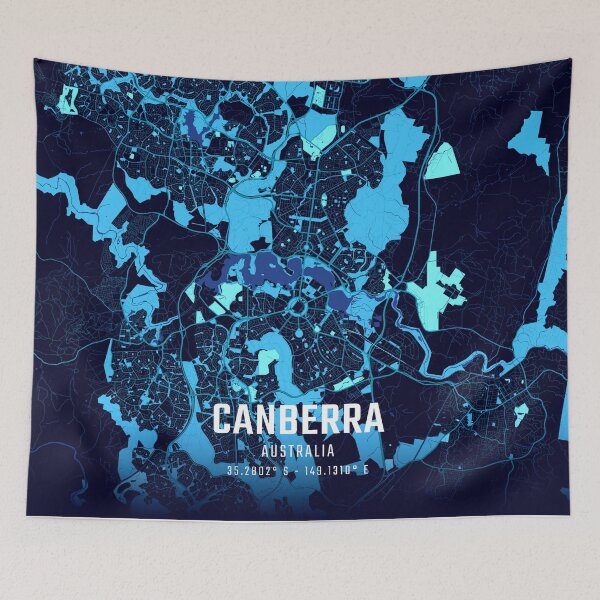 Item preview, Canberra Midnight City Map designed and sold by HomeLivingCo.